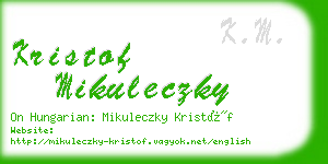 kristof mikuleczky business card